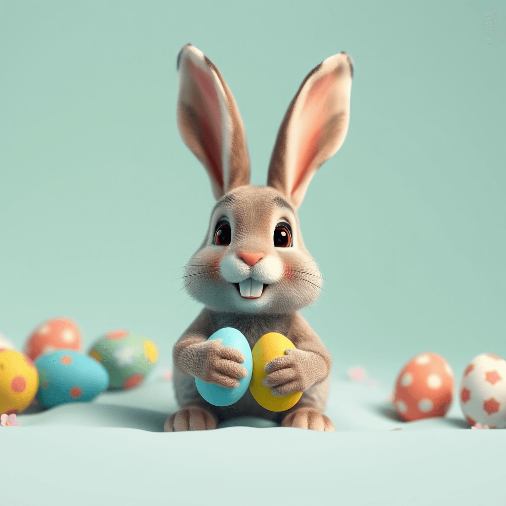 create very funny easter bunny in 2050